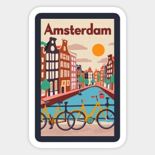 A Vintage Travel Art of Amsterdam - Netherlands Sticker